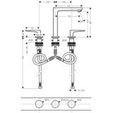 Wastafelmengkraan metropol hansgrohe 3-gats 160 met rechte greep en push-open afvoer geborsteld zwart chroom