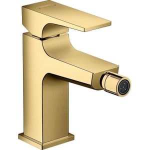 Hansgrohe Metropol ééngreeps bidetmengkraan met push-open afvoergarnituur, goud