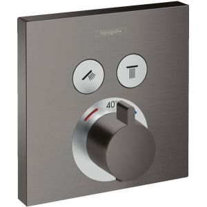 Thermostaat Afbouwdeel ShowerSelect HansGrohe Voor 2 Functies Geborsteld Zwart Chroom