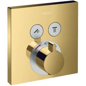 hansgrohe ShowerSelect thermostaat afbouwdeel voor 2 functies Polished Gold Optic, 15763990