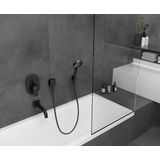 hansgrohe FixFit Wandanschluss Square mit Rückflussverhinderer Mattschwarz, 26455670