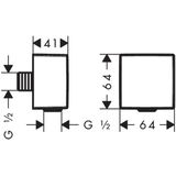 Hansgrohe Fixfit Square muuraansluitbocht m. terugslagklep mat wit