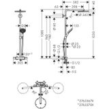 hansgrohe Raindance Select S showerpipe 240 1jet PowderRain met thermostaat mat wit, 27633700