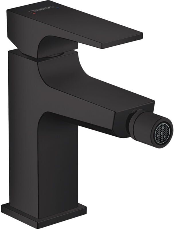 Hansgrohe Metropol Bidetmischer mit Handgriff, Push-Open Spundloch, Mattschwarz (32520670)