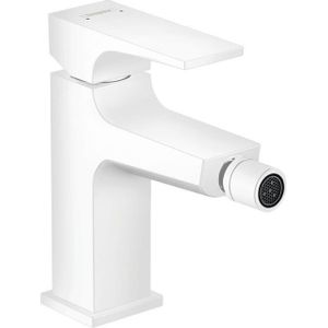Hansgrohe Metropol ééngreeps bidetmengkraan met push-open afvoergarnituur mat wit