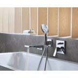 Hansgrohe Metropol ééngreeps badmengkraan afbouwdeel met rechte greep en zekerheidscombinatie, Polished Gold Optic