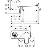 Wastafelmengkraan talis e hansgrohe afdekset uitloop 22.5 cm en afvoerplug mat wit