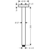 Hansgrohe - Raindance e - Douchearm Plafond - 30cm - Polished Gold Optic