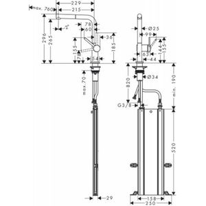 Hansgrohe - Talis M54 - Keukenmengkraan - Mat Zwart - Uittrekbare Uitloop