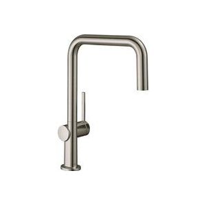 Hansgrohe 72806800 Keukenkraan Talis M54 (waterkraan keuken, 360° draaibaar, hoog comfort U-uitloop 220 mm, standaard aansluitingen) roestvrijstalen afwerking,uitlaat hoogte 220mm,Roestvrij staal