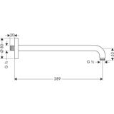 Hansgrohe douchearm z. kogelgewricht G1/2 39cm 90graden incl. rozet mat zwart 27413670