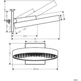 Hansgrohe Rainfinity 360 Hoofddouche rond Ø 36 cm met wand douchearm mat zwart