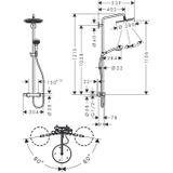 Hansgrohe Croma Select S Showerpipe 280 1jet met Thermostaat en Handdouche Raindance Select S 120 Mat Wit