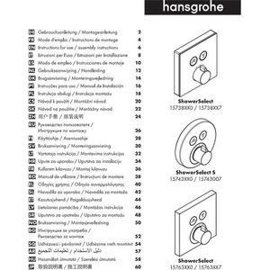 Hansgrohe Showerselect S inbouw thermostaat 2 uitgangen mat zwart
