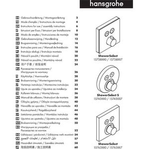 Thermostaat afbouwdeel showerselect hansgrohe voor 2 functies rond mat zwart