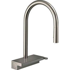 hansgrohe Keukenkraan Aquno Select M81 (waterkraan keuken met afvoerzeef, 360° draaibaar, uittrekbare douche, hoge comfort-uitloop 170 mm, 3 straalsoorten, standaard aansluitingen) roestvrij staal