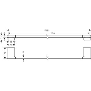 Hansgrohe Addstoris handdoekhouder wand 65cm, mat wit