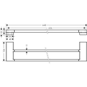 Hansgrohe - AddStoris - Handdoekhouder - Dubbel - 65cm - Mat Wit - Metaal