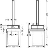 Hansgrohe - AddStoris - Toiletborstelhouder - Mat Wit - Metaal en Glas