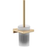 AddStoris - Bürstenhalter Wandmontage, Glas matt/Bronze gebürstet 41752140 - Hansgrohe