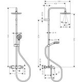 Hansgrohe Vernis Blend - Doucheset Showerpipe 200 met badthermostaat, EcoSmart, chroom 26079000