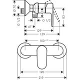 Hansgrohe Vernis douchekraan met hendel chroom 71640000