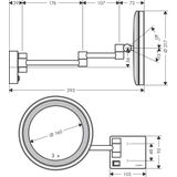 Hansgrohe AddStoris - Wand-Kosmetikspiegel mit LED Leuchte, Bronze gebürstet 41790140