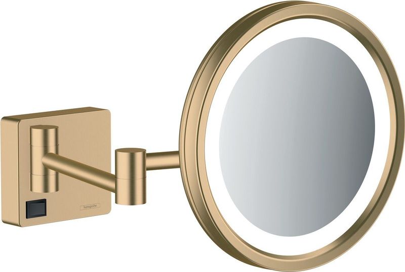 Hansgrohe AddStoris - Wand-Kosmetikspiegel mit LED Leuchte, Bronze gebürstet 41790140
