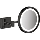 AddStoris - Wand-Kosmetikspiegel mit led Leuchte, schwarz matt 41790670 - Hansgrohe
