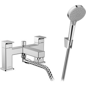 Hansgrohe Vernis badkraan 2-gats badrand met doucheset chroom 71462000