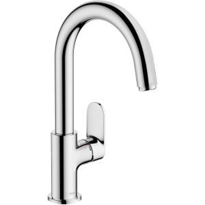 Wastafelmengkraan hansgrohe vernis blend 210 eengreeps met trekwaste en draaibare uitloop chroom