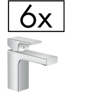 Wastafelmengkraan hansgrohe vernis shape eengreeps 100 zinc met trekwaste 6 stuks chroom