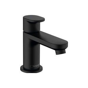 hansgrohe Vernis Blend - Wastafelkraan voor koud water zonder afvoer, Toiletkraan met uitloop hoogte 70 mm, Badkamerkraan waterbesparend (EcoSmart), mat zwart