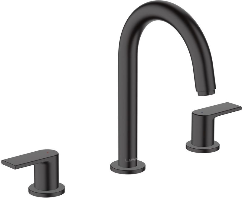 Hansgrohe - Vernis Shape - Waschtischeinhebelmischer mit Ablaufgarnitur, 3-Loch Installation, schwarz matt 71563670