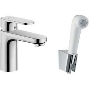 Wastafelmengkraan hansgrohe vernis blend eengreeps 100 met handdouche en doucheslang 160 cm chroom