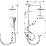 Hansgrohe Vernis showerpipe zonder thermostaat mat zwart 26272670