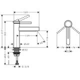 hansgrohe Finoris ééngreeps wastafelmengkraan 110 met Push-Open mat wit, 76023700