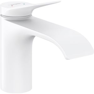 hansgrohe Wastafelkraan Vivenis, kraan bad met uitloop hoogte 80 mm, met trekstang, badkraan waterbesparend, matwit