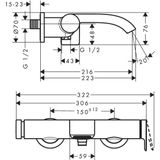 Hansgrohe Vivenis ééngreeps badmengkraan opbouw wit mat 75420700