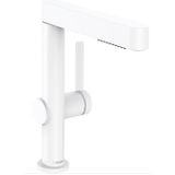 Hansgrohe - Finoris - Waschtisch Einhebelmischer 230, mit Ablaufgarnitur Push-Open und ausziehbarer Brause, EcoSmart, weiß matt 76063700