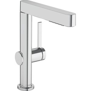 hansgrohe Finoris wastafelkraan 230 2 jet met uittrekbare vuistdouche met afvoerplug chroom