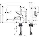 Hansgrohe - Finoris - Waschtisch Einhebelmischer 230, mit Ablaufgarnitur Push-Open und schwenkbarem Auslauf, EcoSmart, schwarz matt 76060670