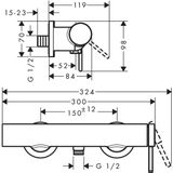Finoris Einhebel-Duscharmatur Aufputz, 76620670 - Hansgrohe
