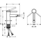 Hansgrohe Finoris bidetkraan pop-up plug chroom 76200000