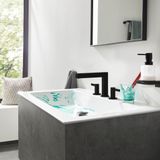 hansgrohe Finoris Wastafelkraan met 3 gaten, waterkraan met uitloop, hoogte 110 mm, met push-open afvoergarnituur, waterbesparend, matzwart