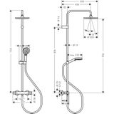 Vernis Blend - Duschset Showerpipe 200 mit Thermostat, EcoSmart, schwarz matt 26089670 - Hansgrohe