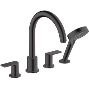 Badrandmengkraan HansGrohe Vernis Shape 4-Gats Mat Zwart