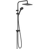 hansgrohe Waterbesparend douchesysteem Vernis Shape Reno, douchekopgrootte 230 x 170 mm, doucheset met omzetter, douchekop, slang, stang, regendouche met 1 straalsoort, voor renovatie, matzwart