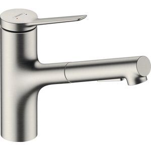 Hansgrohe Zesis M33 - Keukenkraan 150, met uittrekbare sproeikop, rvs look 74800800