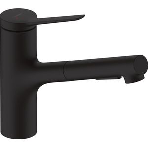 Hansgrohe - Zesis M33 - Ééngreepskeukenmengkraan - Mat Zwart - Uittrekbare Vuistdouche - 2 Jets